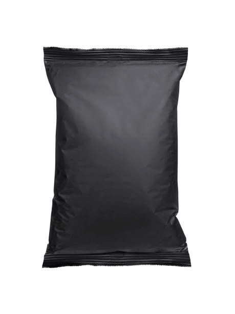 istock Black foil food package mockup, template for design use 1395048974