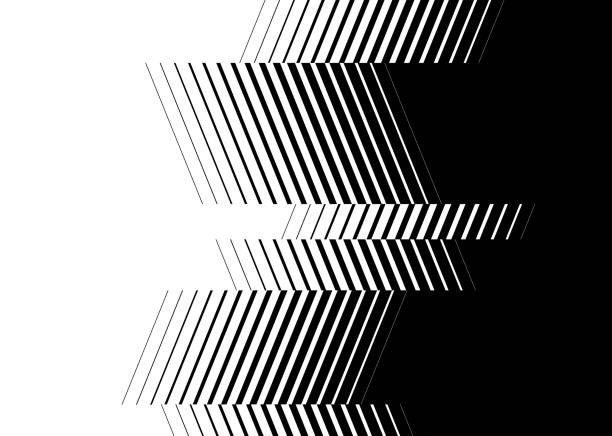 abstrakcyjne czarno-białe przejście cienkie ostre linie pasek wzór element projektu tła - sharp stock illustrations