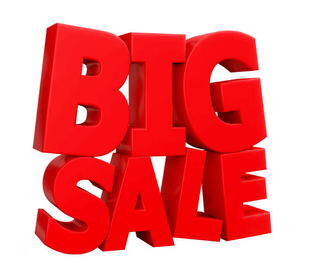 istock 3d  BIG sale word  , 3D render Clipping path 1395058050