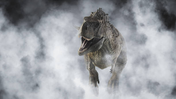 istock Ekrixinatosaurus Epitaph Dinosaur on smoke background 1395059366