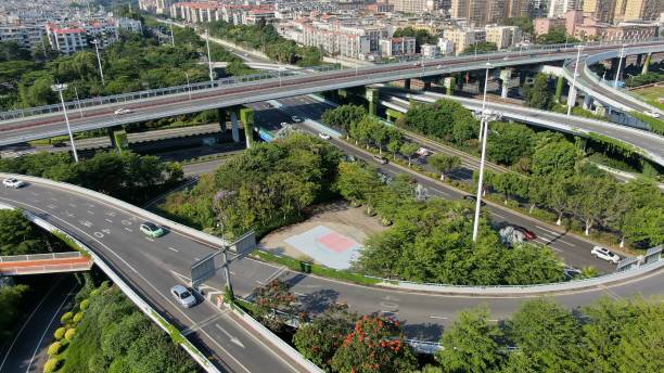 istock City traffic, convenient overpass 1395059591