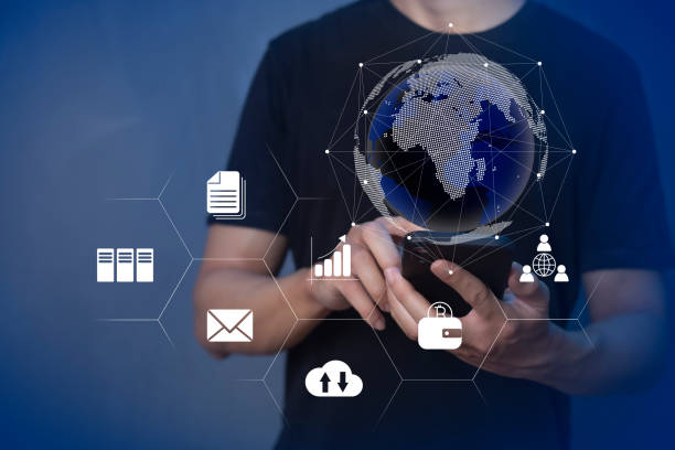 istock Businessman using smart phone to do online transactions with internet technology, concept of global data connection by internet technology, big data, searching for information, online marketing 1395077304
