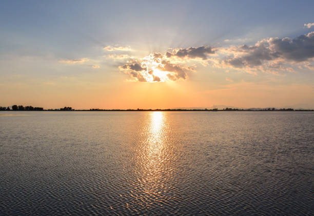 istock Beautiful sunset on the sea in Greece 1395079355