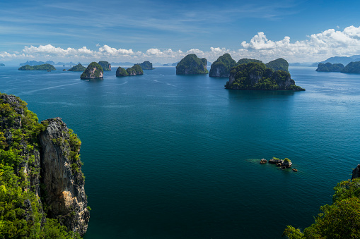 Beautiful landscape view of Koh Hong island view point scenery view 360 degree at Krabi province, Thailand.