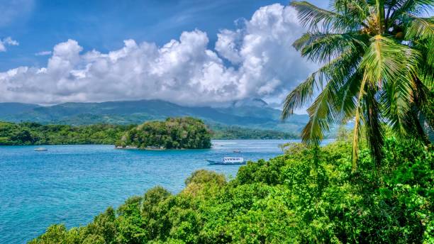 Beautiful tropical landscape of Puerto Galera, Philippines. stock photo