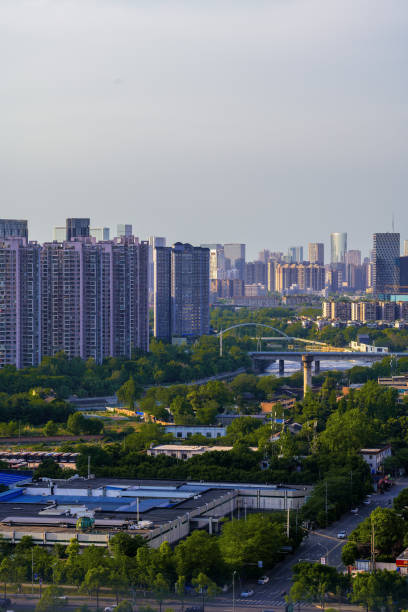 istock Urban modern architecture in Chengdu at dusk 1395082856