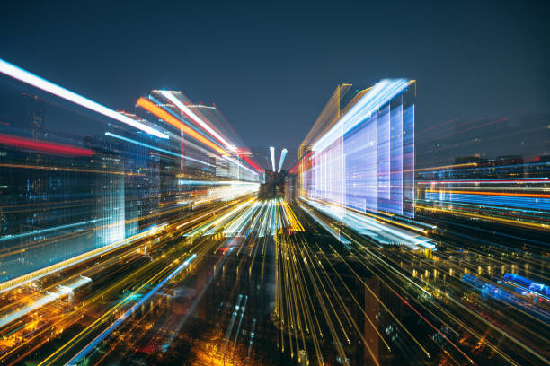 istock Night commercial city modern architecture 1395083043