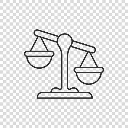 istock Scales icon in flat style. Libra vector illustration on isolated background. Mass comparison sign business concept. 1395084038