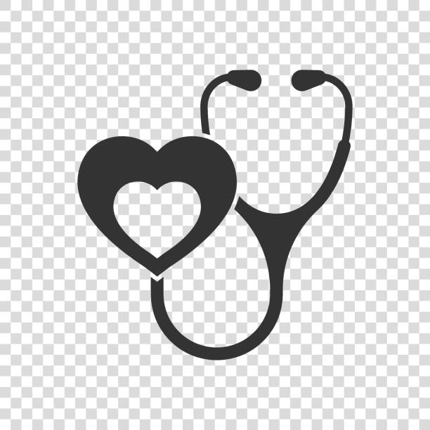 Stethoscope icon in flat style. Heart diagnostic vector illustration on isolated background. Medicine sign business concept. Stethoscope icon in flat style. Heart diagnostic vector illustration on isolated background. Medicine sign business concept. pulse orlando night club & ultra lounge stock illustrations