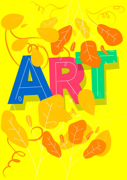 Art. Word written with Children's font. Art. Word written with Children's font in cartoon style. kindergarten portfolio stock illustrations
