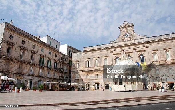 Square In Ostuni Stock Photo - Download Image Now - Cafe, Ostuni, Bandstand