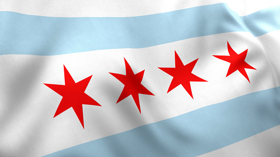 Chicago Flag, 3D Render