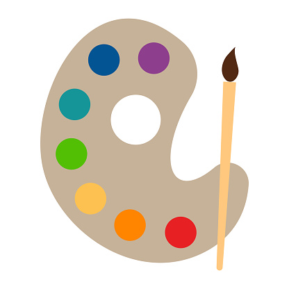Paint palette icon. Painter tool illustration symbol. Sign hobby vector.