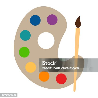 istock Paint palette icon. Painter tool symbol. Sign hobby vector. 1395090338