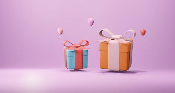 3d Gift Boxes Standing On The Floor With Pink Pastel Ribbon Bow Isolated On  A Light Background Holiday Surprise Box 3d Render Stock Photo - Download  Image Now - iStock