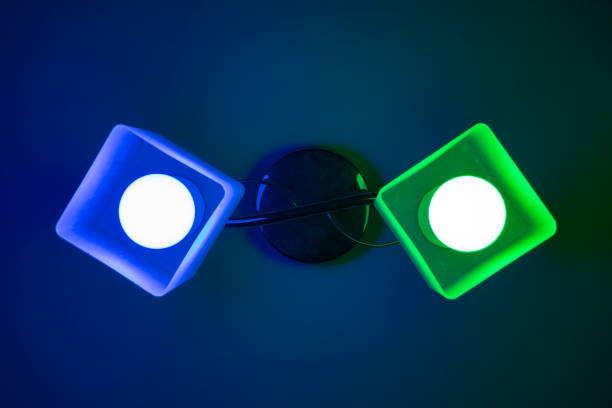 istock colored lights lighting up in the dark 1395091192