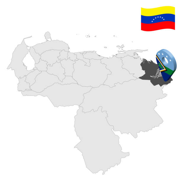 Location Delta Amacuro State  on map Venezuela. 3d location sign similar to the flag of  Delta Amacuro. Quality map  with  Regions of the Venezuela for your design. EPS10 Location Delta Amacuro State  on map Venezuela. 3d location sign similar to the flag of  Delta Amacuro. Quality map  with  Regions of the Venezuela for your design. EPS10 delta amacuro stock illustrations