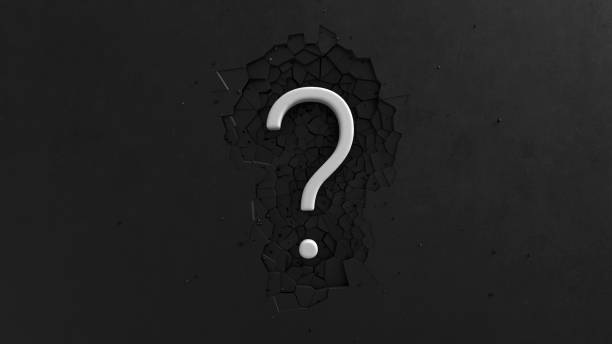 istock Large White Question mark minimalist animation with impact effect on Dark background 3d render 1395092992