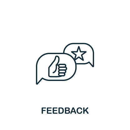 Feedback icon from customer service collection. Simple line element feedback symbol for templates, web design and infographics.