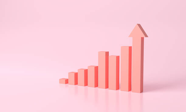 istock 3d rendering pink or red stair step to Arrow growth success. progress way and forward achievement. Abstract Arrows Set Isolated on pink-red Background. 3D Shapes Collection. minimal creative concept 1395095286