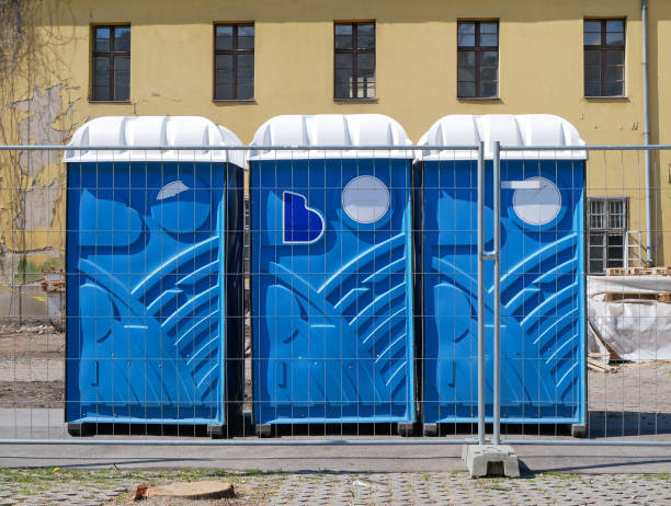 istock Portable toilets at the construction site 1395098011