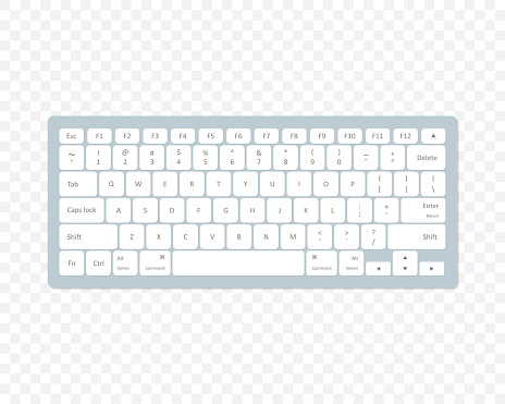 Modern computer keyboard on transparent background. Vector illustration EPS 10