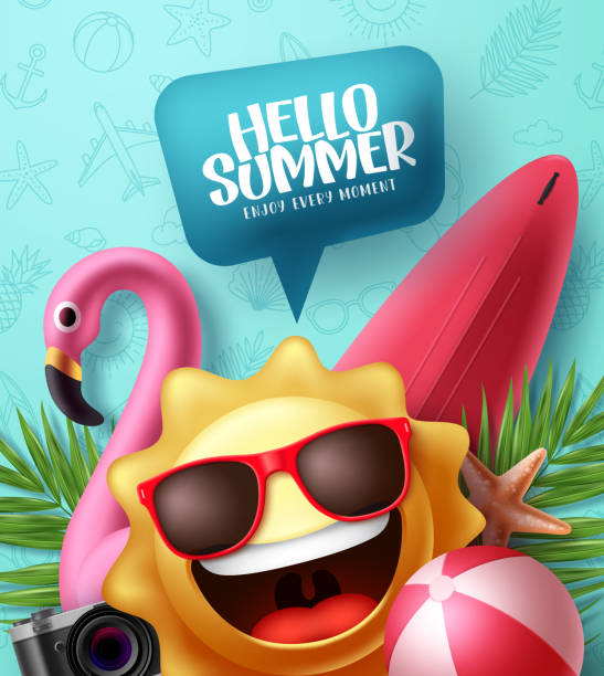 illustrazioni stock, clip art, cartoni animati e icone di tendenza di design di poster vettoriali estivi. - sunglasses summer sun backgrounds