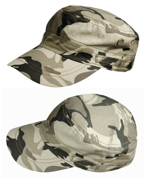 istock hat isolated on white background. Hat with  visor.military hat 1395099148