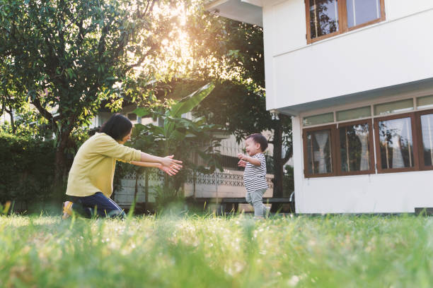 istock Chinese young Mother and her Son playing together 1395101860