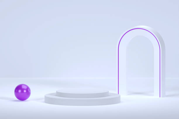 istock 3D Render, Podium pedestal or platform in blank space background minimal, 3d product mockup, Product presentation, 3d rendering geometric shape design. 1395104118