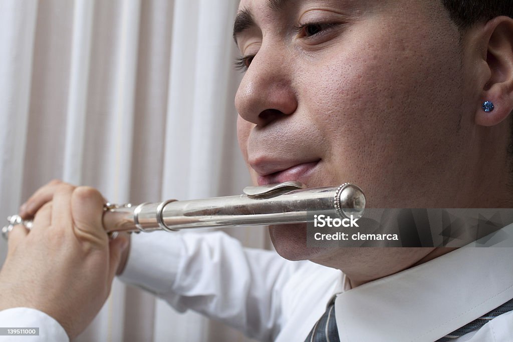 Homem Jogando Flauta - Royalty-free Adulto Foto de stock