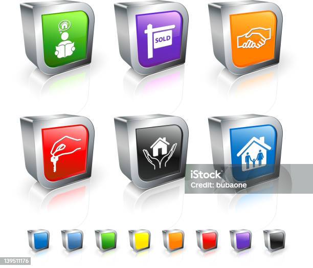 Real Estate Transaction 3d Royalty Free Vector Icon Set Stock Illustration - Download Image Now