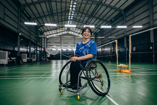 Badminton player portrait