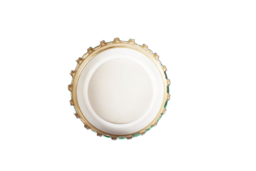 Bottom view of bottle cap isolated over white