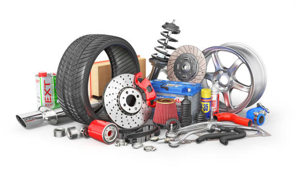 istock Auto parts isolation on a white background. 3d illustration 1395112804