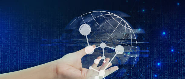 istock Technology for the virtual world of the future and human hands with future connections Concept, copy space, digital, banner, website-3d Rendering 1395117112
