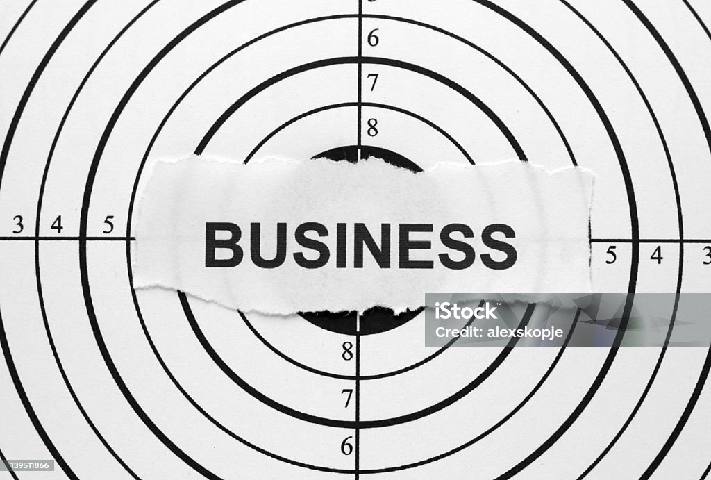 Business target Close up of Business tag on target Accuracy Stock Photo