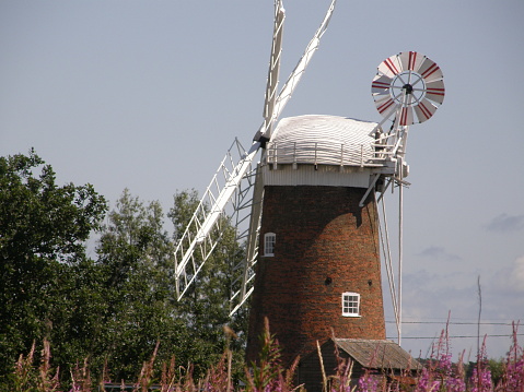 A windmill in the Norfolk countryside.