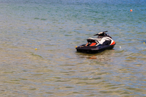 istock Empty personal watercraft in a sea. Summer vacation concept 1395123781