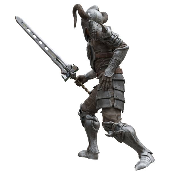 istock Medieval knight in armor isolated white background 3d illustration 1395123921