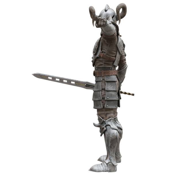istock Medieval knight in armor isolated white background 3d illustration 1395123924