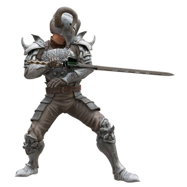 istock Medieval knight in armor isolated white background 3d illustration 1395123952
