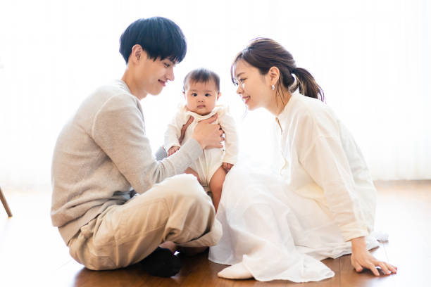A young family spent at home