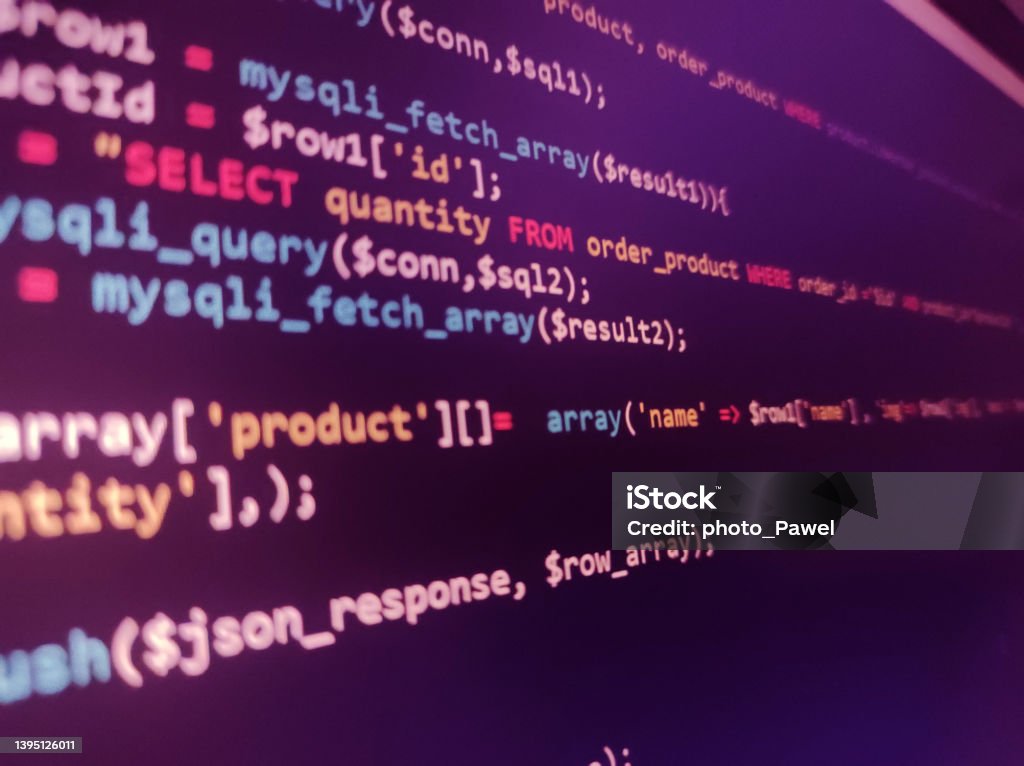 Php Screen Code Development Monitor Programming Concept Background ...