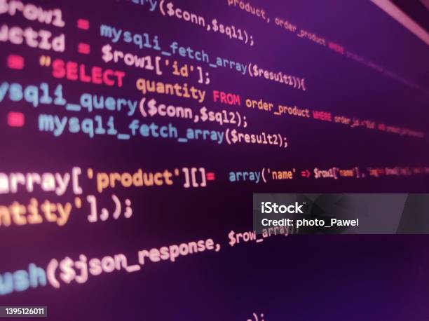 Php Screen Code Development Monitor Programming Concept Background ...