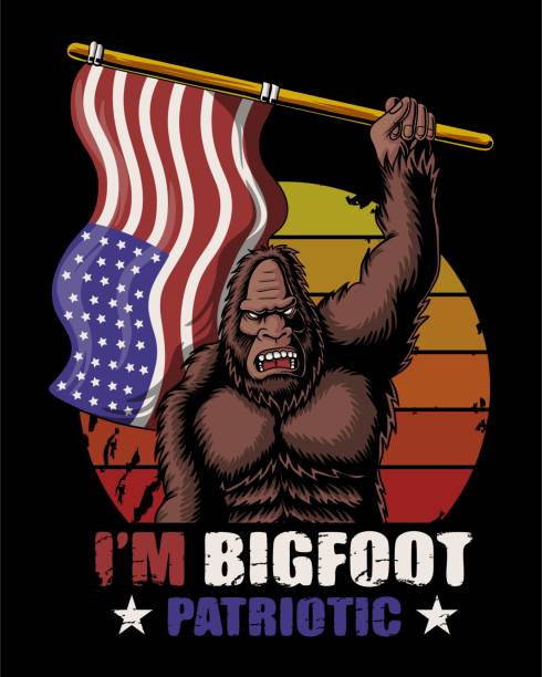 istock Bigfoot patriotic america flag vector illustration 1395131609