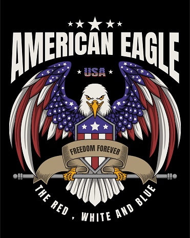 Eagle america freedom forever vector illustration for your company or brand