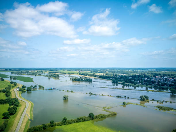 istock Aerial view on the river IJssel with high water level during summer 1395132815