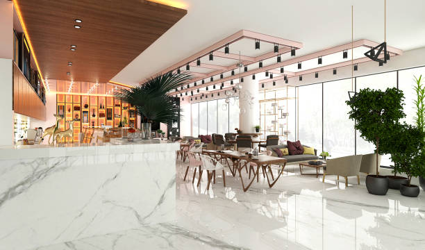istock 3d render of restaurant cafe bar interior 1395134823