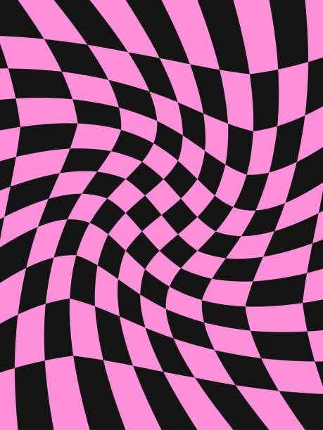 Emo subculture background. Checkered distorted background. Black and bright pink cage , optical illusion. Vector illustration pattern. Emo subculture background. Checkered distorted background. Black and bright pink cage , optical illusion. Vector illustration pattern. punk music stock illustrations